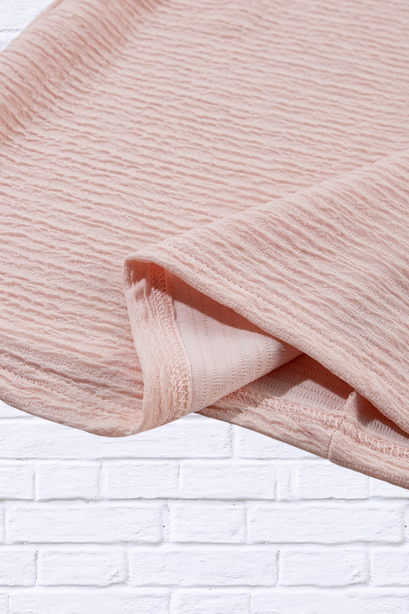 Round Neck Frill Short Sleeve T-Shirt