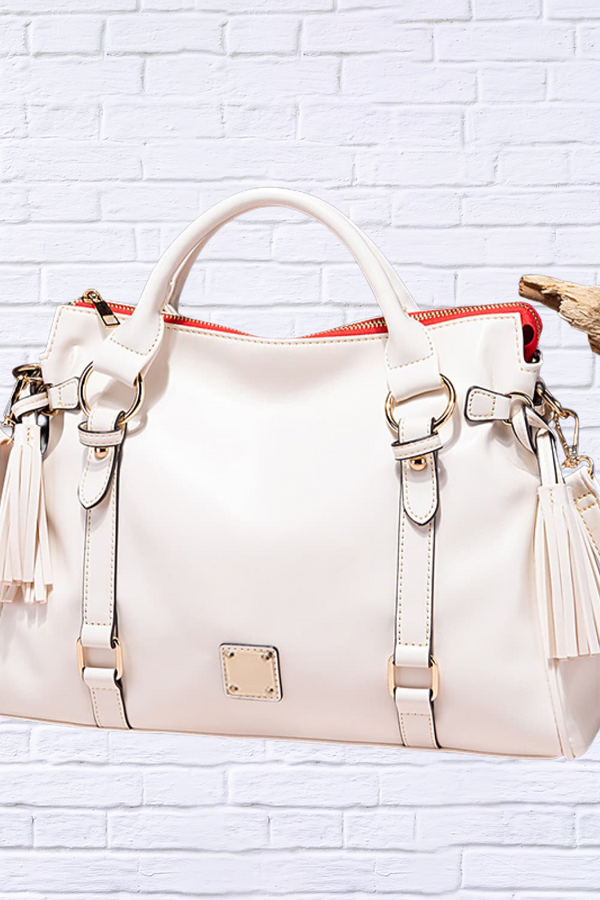 PU Leather Handbag with Tassels