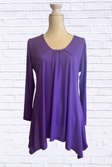 Sibella Pleated Front Long Sleeve Blouse