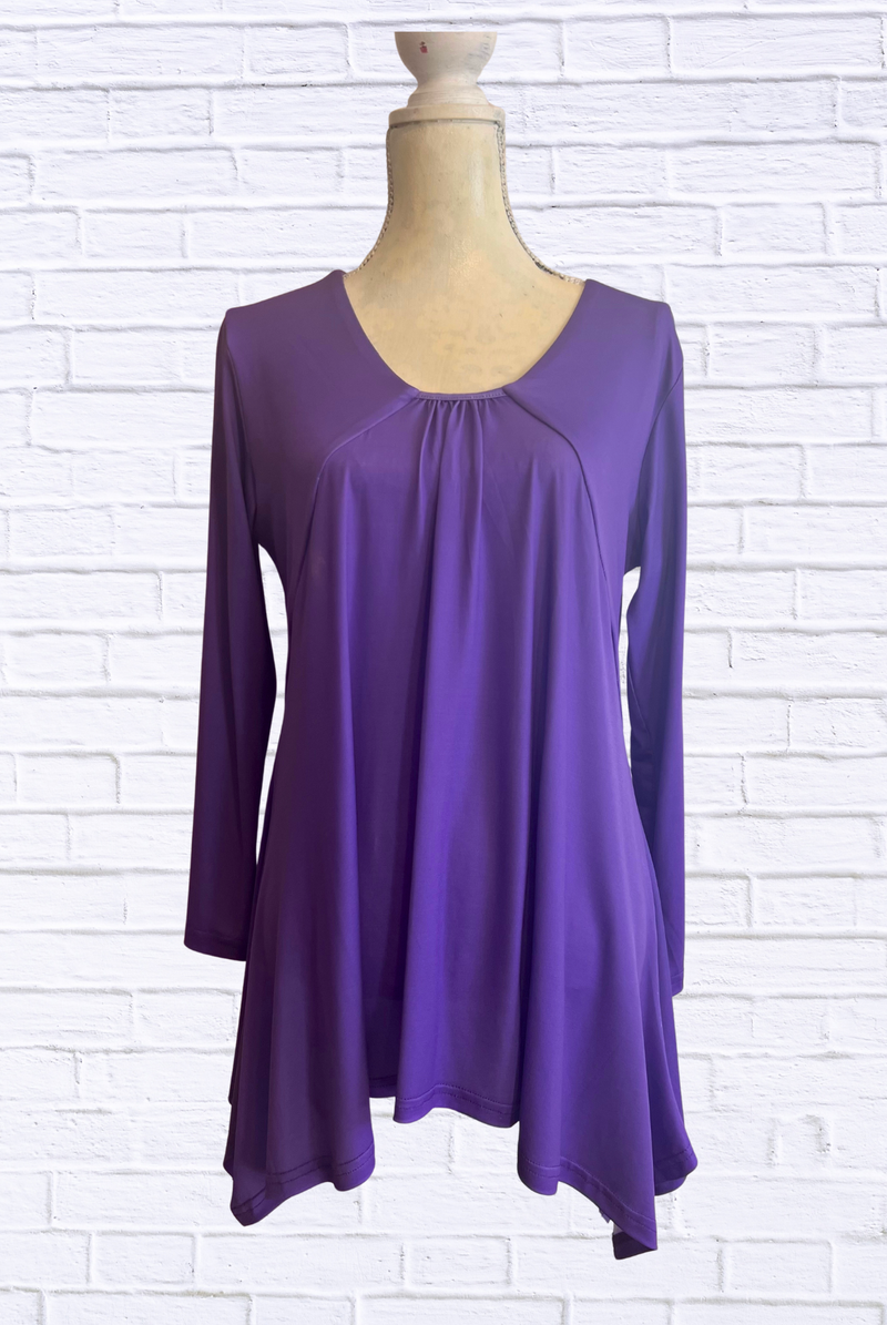 Sibella Pleated Front Long Sleeve Blouse