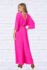 Double Take Full Size Surplice Wide Leg Jumpsuit with Pockets