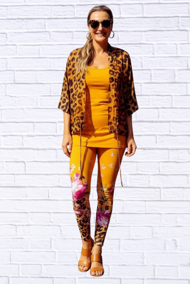Daniela Sienna print stretch knit leggings