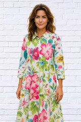 Chic Floral Print Long Sleeve Dress