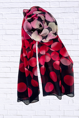 Sheer Polka Dot Scarf – Lightweight Chiffon Elegance in Vibrant Color Combos
