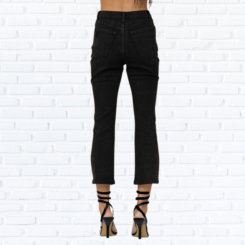 Studded Rhinestone Distressed Denim Jeans