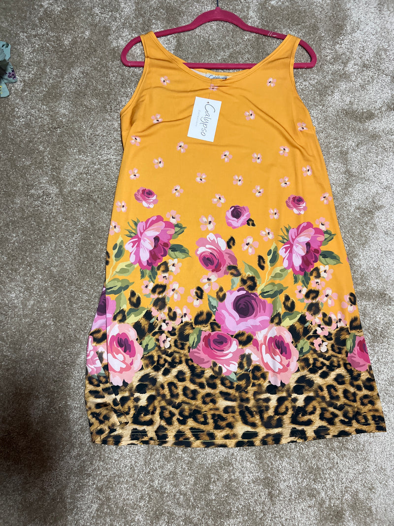 Denny Midi Shift Round Neck Sleeveless Dress