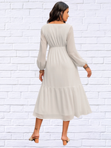 Skylo Printed Square Neck Balloon Sleeve Dress