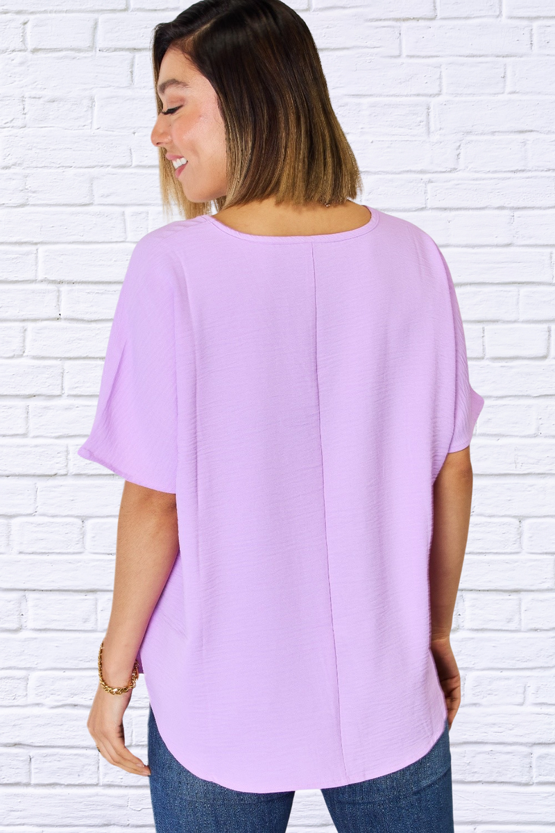 Bright Lilac Texture Short Sleeve T-Shirt