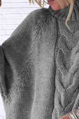 Full Size Cable-Knit Long Sleeve Sweater Plus Size