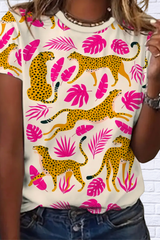 Leopard and Leaves T-Shirt