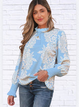 Lilith Puff Sleeve Flower Blouse