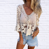 Tassel Crochet Knit Cover Up