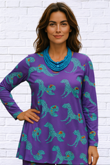 Sibella Pleated Front Long Sleeve Blouse
