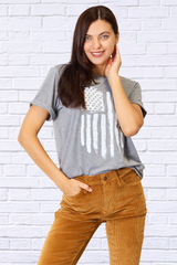 Simply Love US Flag Graphic Cuffed Sleeve T-Shirt