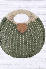 Straw Braided Round Handbag