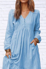 Plus Size V-Neck Tiered Maxi Dress | Flowy & Chic