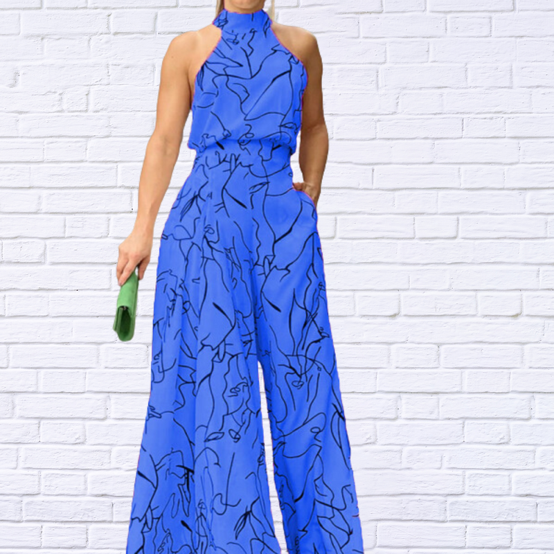 Women Jumpsuit Summer Sexy Halterneck Sleeveless - Diva USA