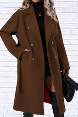 Double-Breasted Tie Waist Coat