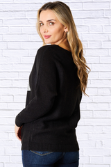Sequin Graphic Dolman Sleeve Knit Top