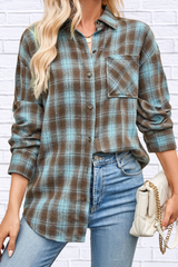 Plaid Button Up Long Sleeve Shirt