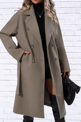 Double-Breasted Tie Waist Coat