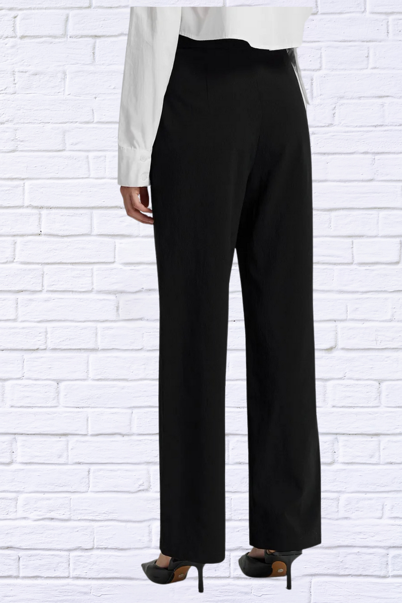 Black High Waist Straight Pants