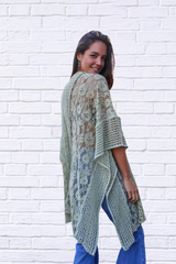 Floral Lace Textured Kimono