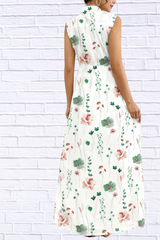 Floral Print Sleeveless Maxi Shirt Dress