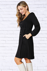 Scoop Neck Empire Waist Long Sleeve Magic Dress