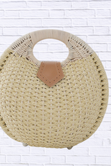 Straw Braided Round Handbag