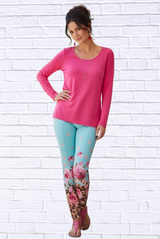 Daniela Sienna print stretch knit leggings