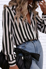 Striped Long Sleeve Button-Down Shirt