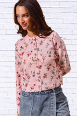 SO ME Floral Print Button Front Sweater Cardigan Top