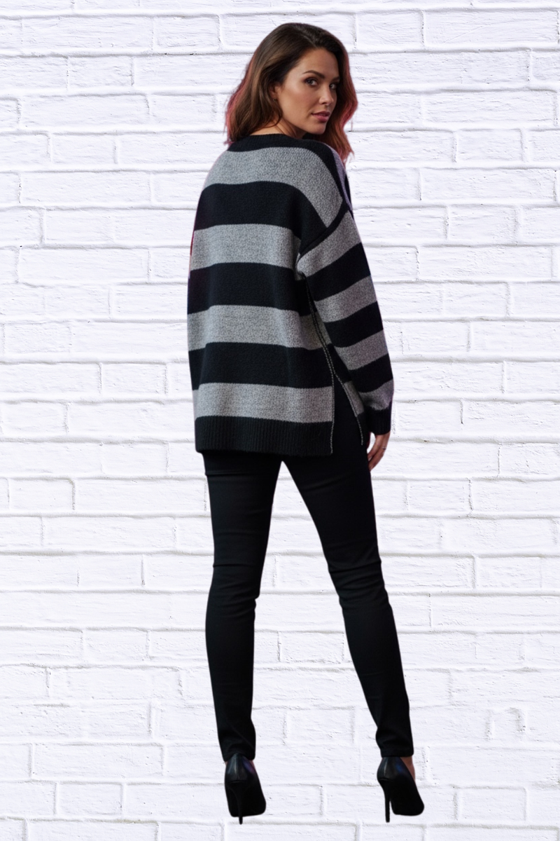 Ellis Black and Grey Sweater