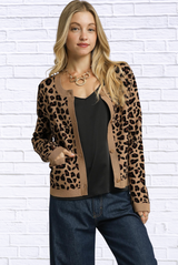 Umgee Leopard Print Button-Down Cardigan