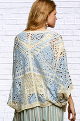 Golden Glow  Open Front Crochet Cardigan with Scalloped Edge