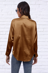 Collared Neck Buttoned Long Sleeve Shirt