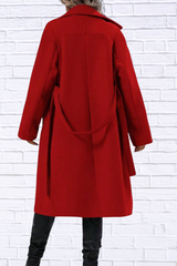 Double-Breasted Tie Waist Coat