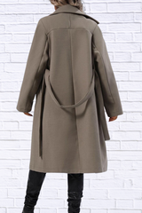 Double-Breasted Tie Waist Coat