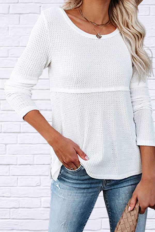 Comfortable and Trendy Cutout Round Neck Long Sleeve T-Shirt for Women