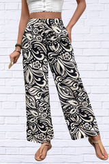 Printed Wide Leg Pants