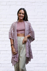 Floral Lace Textured Kimono