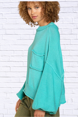 🩵 Changing Season Ribbed High-Neck Sweater