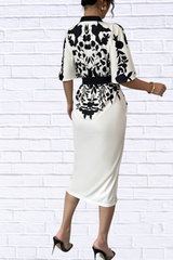 Button Front Half Sleeve Dress