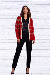 Women’s Casual V-Neck Zebra Print Cardigan