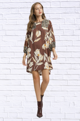 Umgee Floral High-Low Babydoll Dress