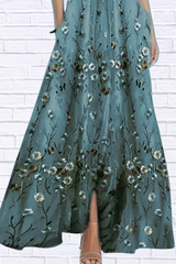 Floral Print Half Sleeve Maxi Dress