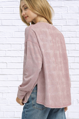 Umgee Textured Knit Long Sleeve Top