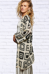 Open Front Crochet Cardigan with Granny Square Pattern