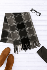 Oversized Flannel Tassel Scarf
